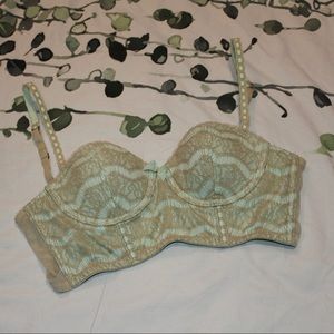 Sea-Green Lace Longline Bralette